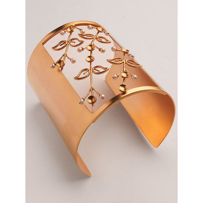 Suhani Pittie Fern Fantasy Pearl 22k Gold Plated Cuff