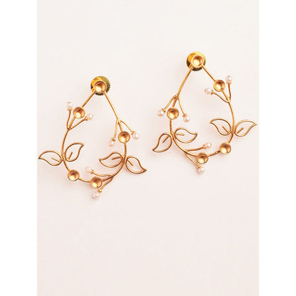Suhani Pittie Fern Dynasty 22k Gold Plated Drop Earrings