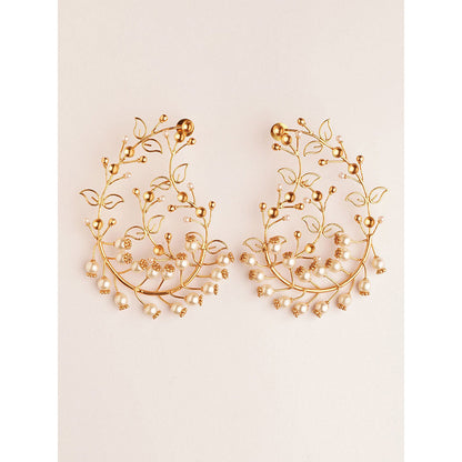 Suhani Pittie Pearl Empress 22k Gold-Plated Drop Earrings