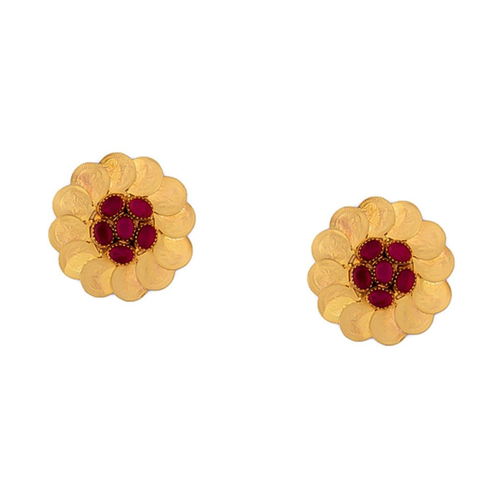 Suhani Pittie Euby Toned Crystals Gold Coin Earrings