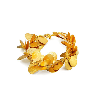 Suhani Pittie gold coin leaf twist cuff bracelet