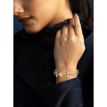 Suhani Pittie Gold Coin Bangle with Crystals