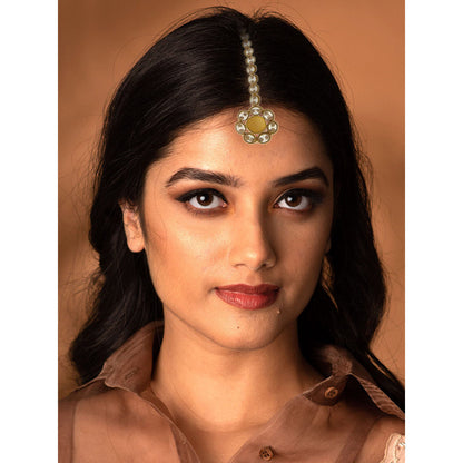 Suhani Pittie Gold coin maang tikka with crystals