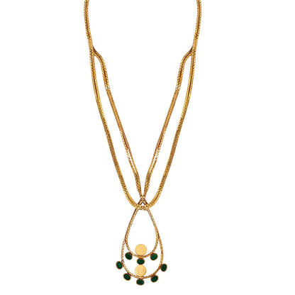 Suhani Pittie Gold Dune Necklace with crystals pendant