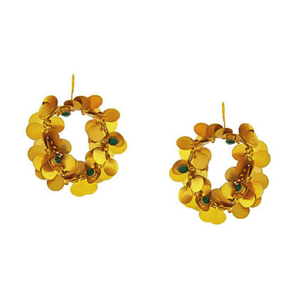 Suhani Pittie Gold coin cluster hoop Drop earrings