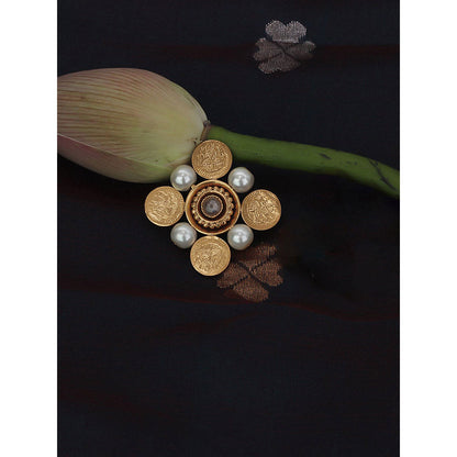 Suhani Pittie Gold Kasu Coin Indian Hair accessory with pearls