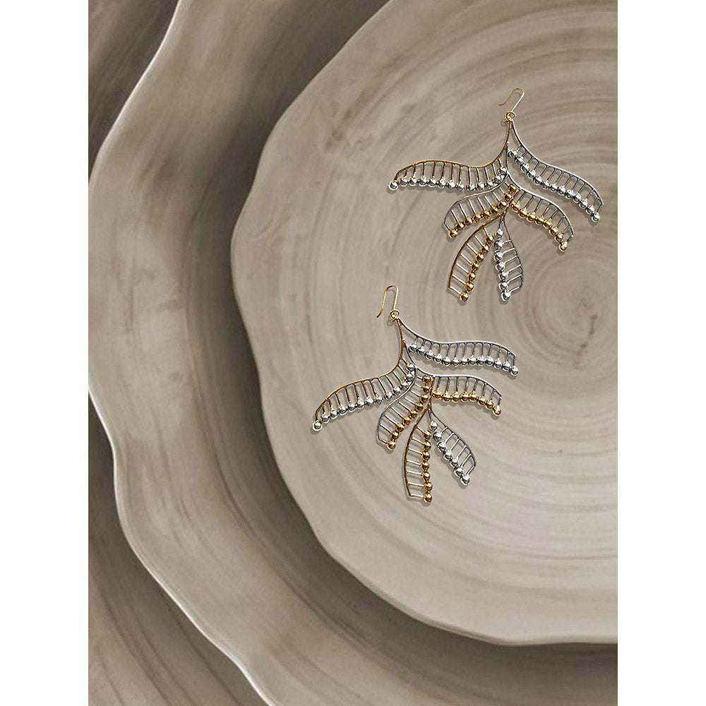 Suhani Pittie Multi-Color Palm Palindrome Gold and Silver Earrings