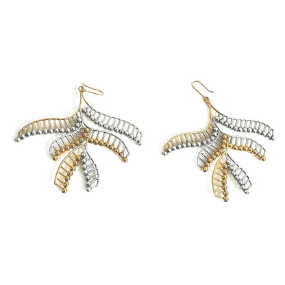 Suhani Pittie Multi-Color Palm Palindrome Gold and Silver Earrings