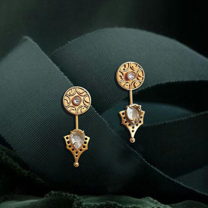 Suhani Pittie White Crystal Lux 22K Gold Plated Earrings