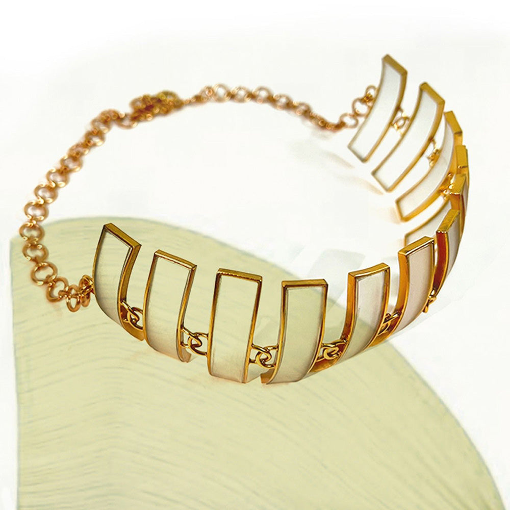 Suhani Pittie White Ocean Punk 22K Gold Plated Choker