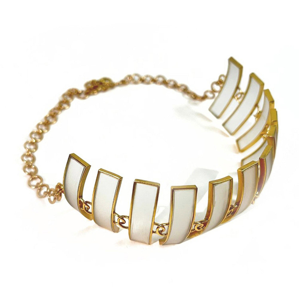 Suhani Pittie White Ocean Punk 22K Gold Plated Choker