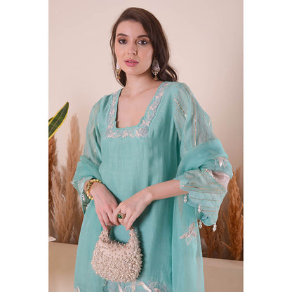 SURABHI ARYA Breezy Sky Blue Harmony Kurta with Pant and Dupatta