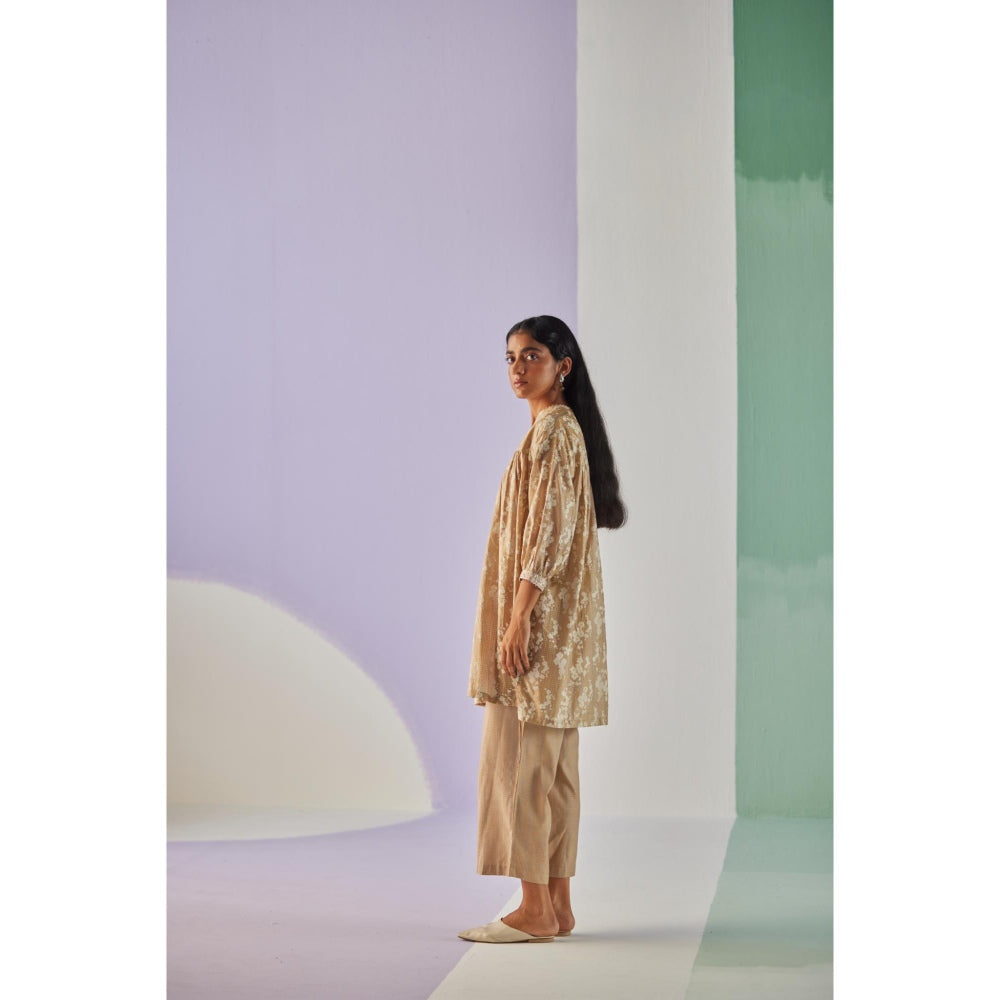Surbhi Gupta Grey Short Gathered Shirt and Pant (Set of 2)