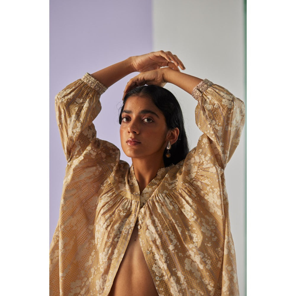 Surbhi Gupta Grey Short Gathered Shirt and Pant (Set of 2)