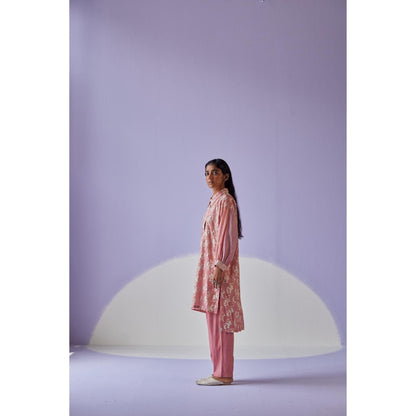Surbhi Gupta Rose Pink Kurta and Pant (Set of 2)