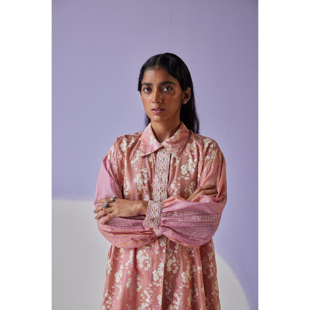 Surbhi Gupta Rose Pink Kurta and Pant (Set of 2)