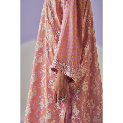 Surbhi Gupta Rose Pink Antifit Kurta and Pant (Set of 2)