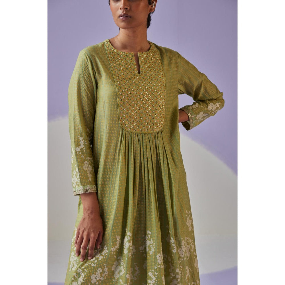 Surbhi Gupta Green Yoke Kurta and Pant (Set of 2)