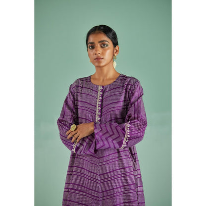Surbhi Gupta Purple A-Line Kurta and Pant (Set of 2)