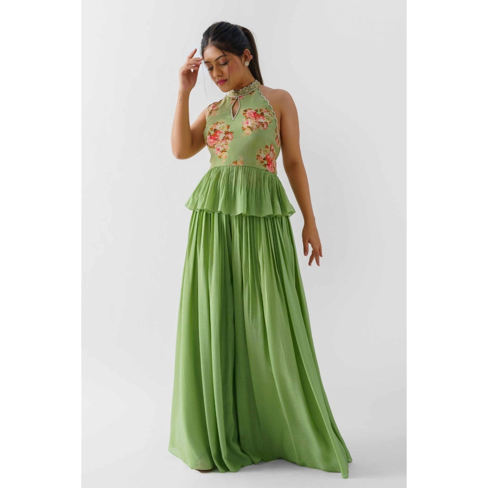 Suruchi Parakh Womens Green Floral Print Co-ord (Set of 2)