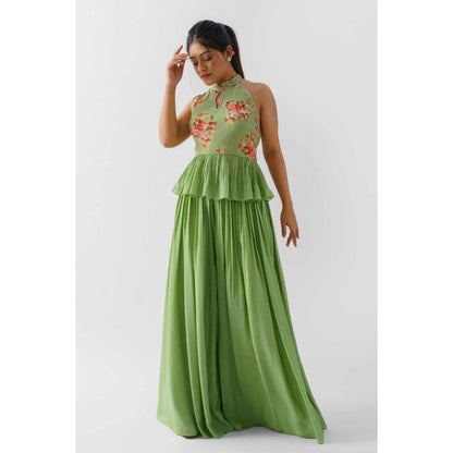 Suruchi Parakh Womens Green Floral Print Co-ord (Set of 2)