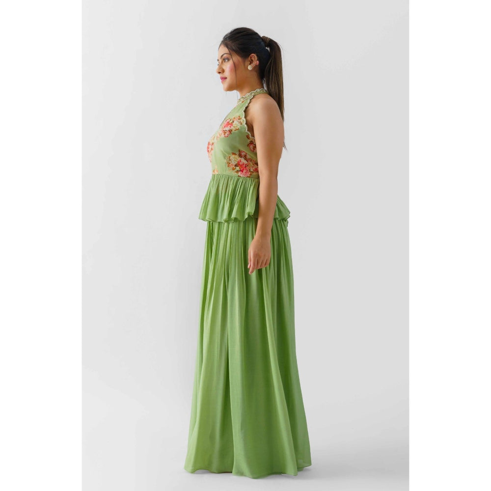Suruchi Parakh Womens Green Floral Print Co-ord (Set of 2)