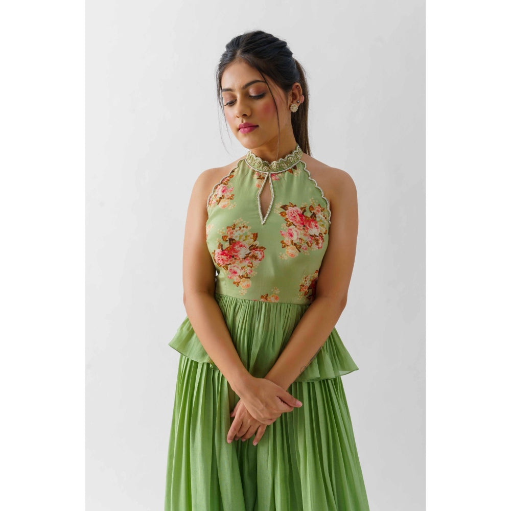 Suruchi Parakh Womens Green Floral Print Co-ord (Set of 2)