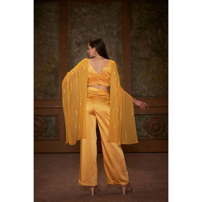 Suruchi Parakh Womens Yellow Embroidered Co-ord (Set of 2)