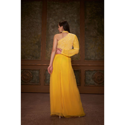 Suruchi Parakh Womens Yellow Embellished Co-ord (Set of 2)