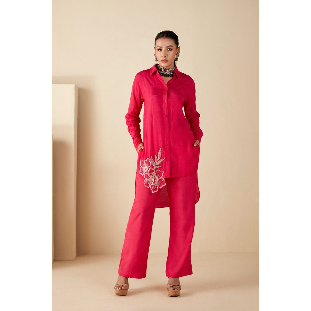 Suruchi Parakh Womens Pink Embellished Co-ord (Set of 2)