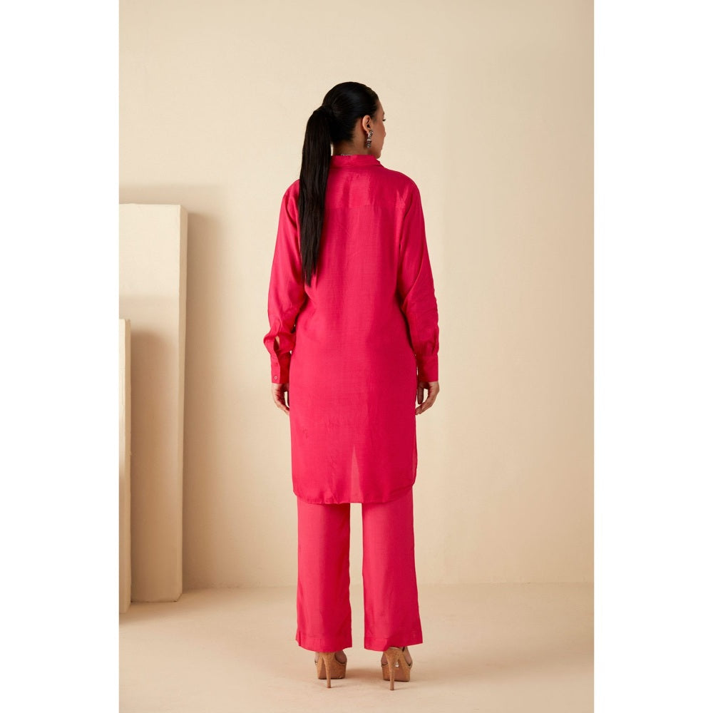 Suruchi Parakh Womens Pink Embellished Co-ord (Set of 2)