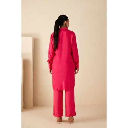 Suruchi Parakh Womens Pink Embellished Co-ord (Set of 2)