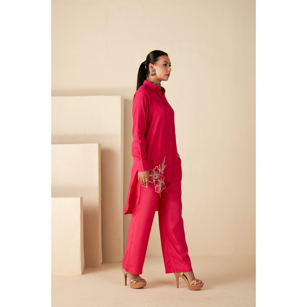 Suruchi Parakh Womens Pink Embellished Co-ord (Set of 2)