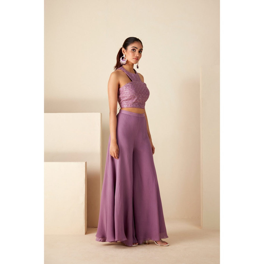 Suruchi Parakh Womens Lavender Embellished Co-ord (Set of 2)