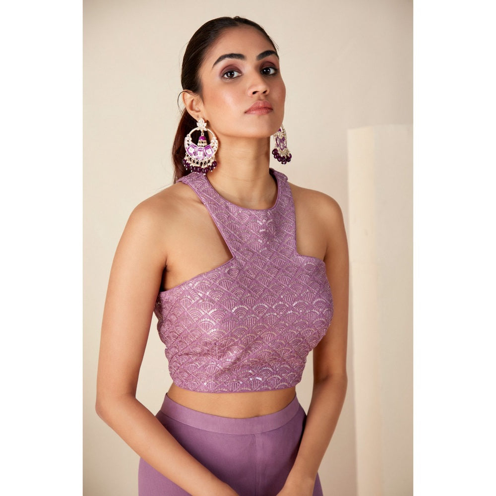 Suruchi Parakh Womens Lavender Embellished Co-ord (Set of 2)