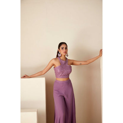 Suruchi Parakh Womens Lavender Embellished Co-ord (Set of 2)
