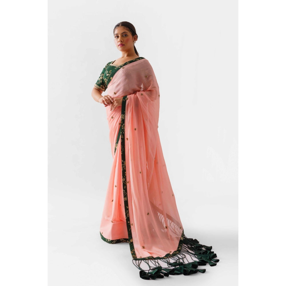 Suruchi Parakh Sequined Saree with Blouse and Petticoat with Stitched