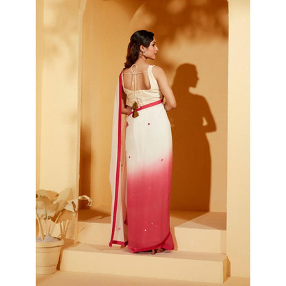 Suruchi Parakh Womens Embellished Saree with Petticoat and Blouse with Stitched