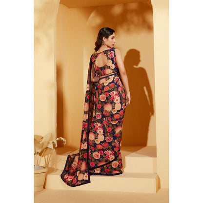 Suruchi Parakh Multicolor Floral Print Saree with Petticoat and Blouse with Stitched