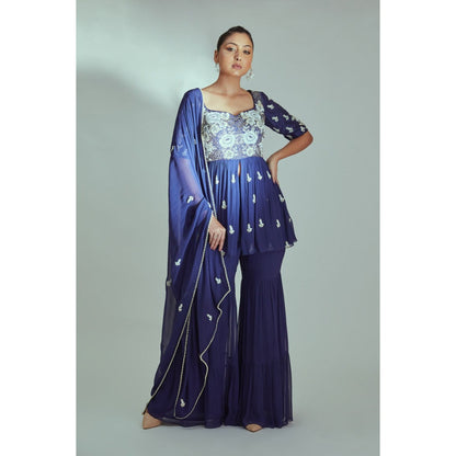 Suruchi Parakh Womens Embroidered Sharara with Kurti and Dupatta (Set of 3)
