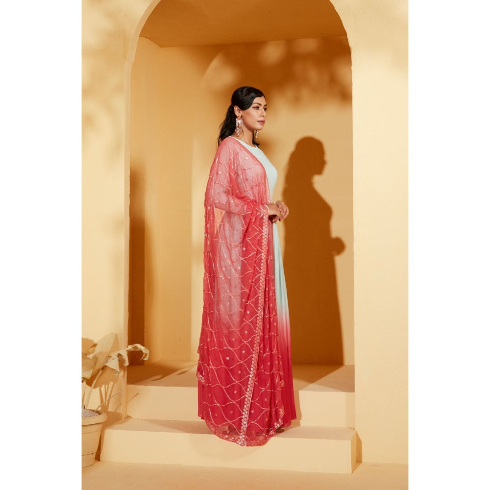 Suruchi Parakh Womens Ombre Anarkali Kurta and Dupatta (Set of 2)