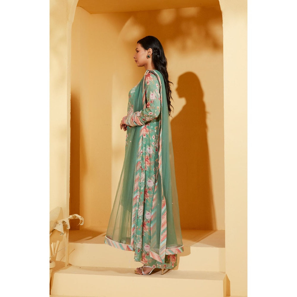 Suruchi Parakh Womens Floral Print Kurta with Pant and Dupatta (Set of 3)