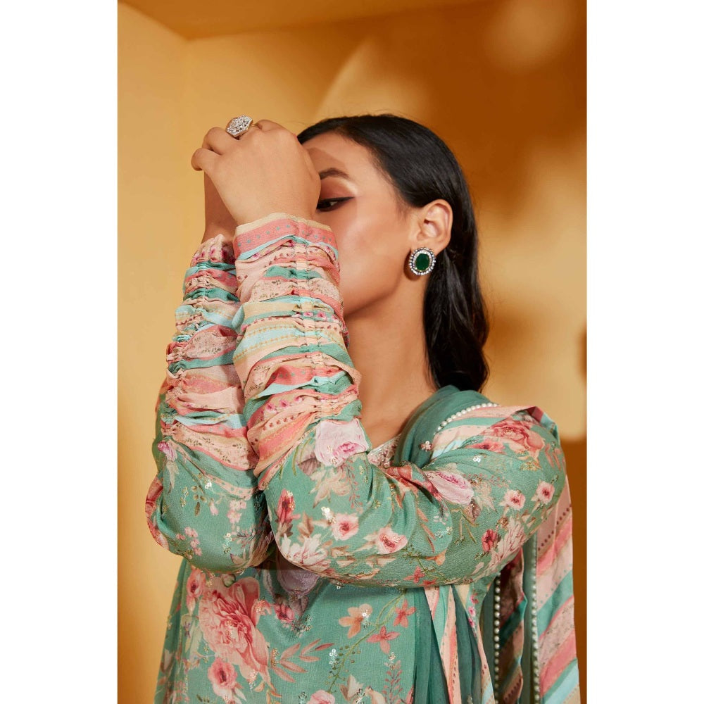 Suruchi Parakh Womens Floral Print Kurta with Pant and Dupatta (Set of 3)