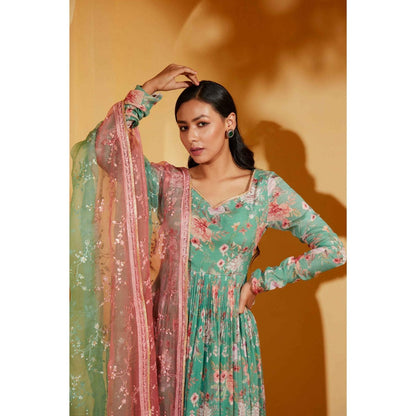 Suruchi Parakh Womens Floral Print Anarkali Kurta and Dupatta (Set of 2)