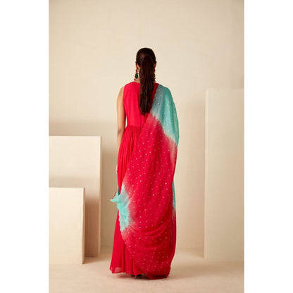 Suruchi Parakh Womens Red Embellished Anarkali Kurta and Dupatta (Set of 2)
