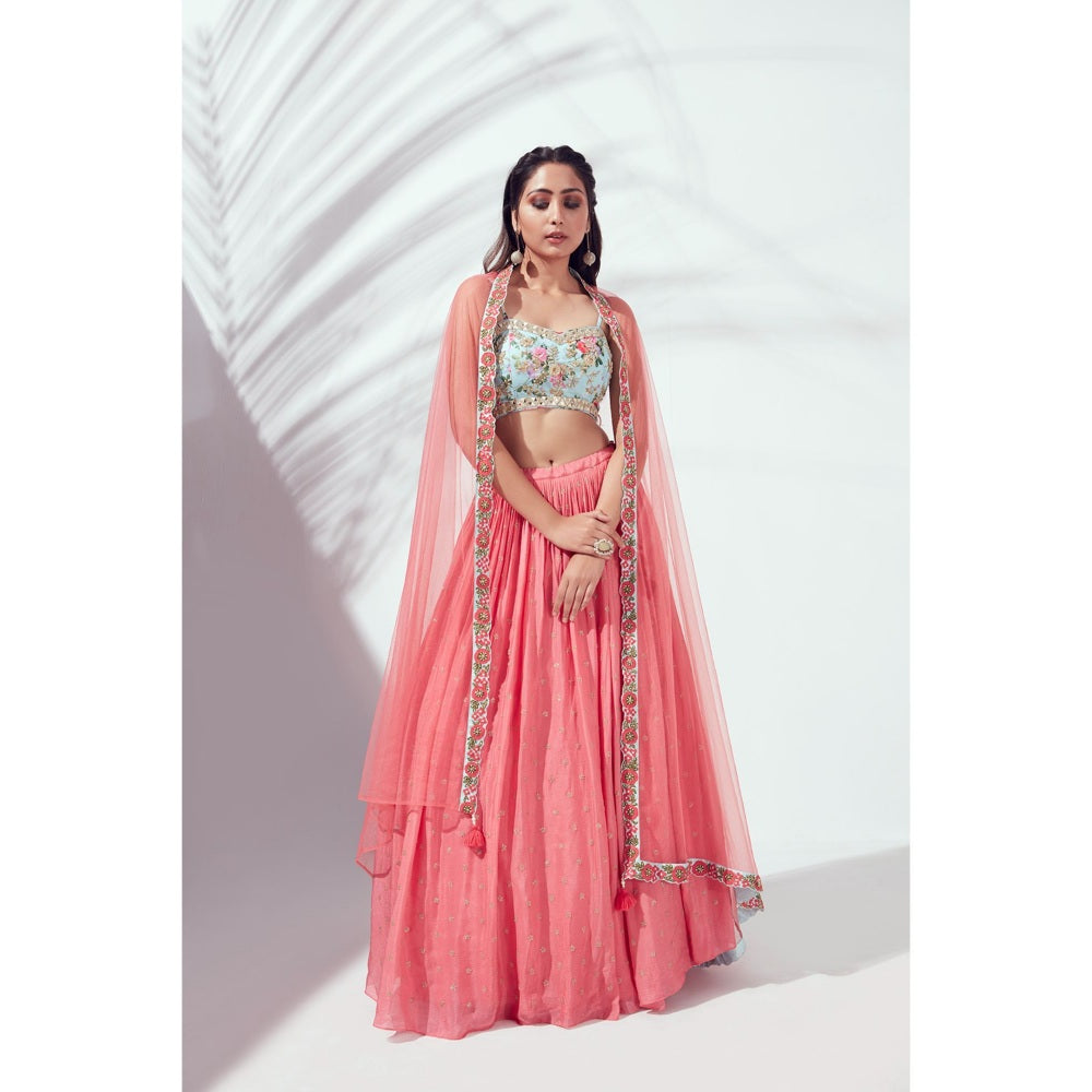 Suruchi Parakh Womens Embellished Blouse with Lehenga and Dupatta (Set of 3)