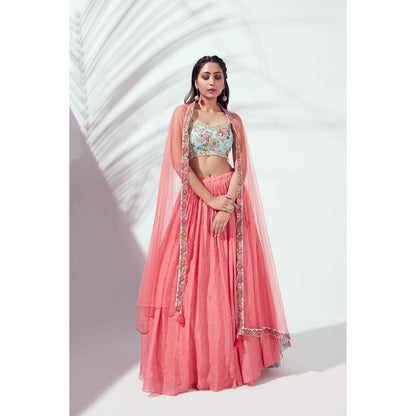 Suruchi Parakh Womens Embellished Blouse with Lehenga and Dupatta (Set of 3)