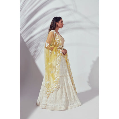 Suruchi Parakh Womens Embellished Blouse with Lehenga and Dupatta (Set of 3)