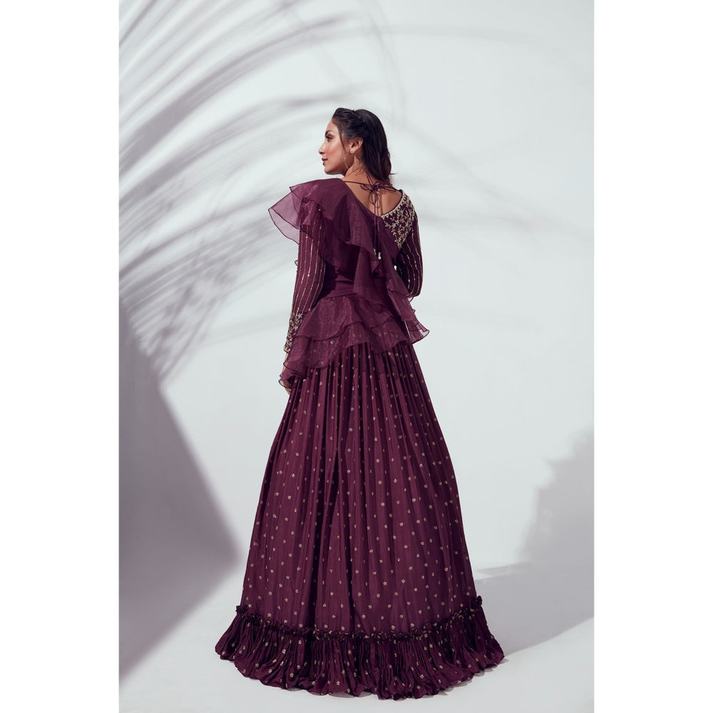 Suruchi Parakh Womens Embellished Blouse with Lehenga and Dupatta Belt (Set of 4)