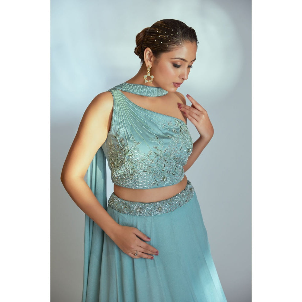Suruchi Parakh Womens Embellished Blouse with Lehenga and Dupatta (Set of 3)